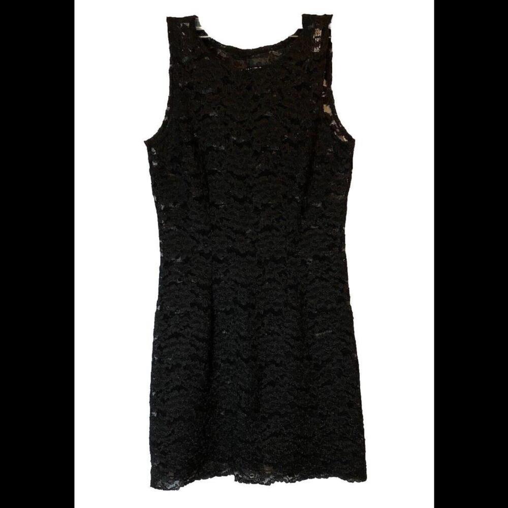 Reformation Sleeveless Sheer Lace Witchy Gothic Dress XS WOMENS Black Knee